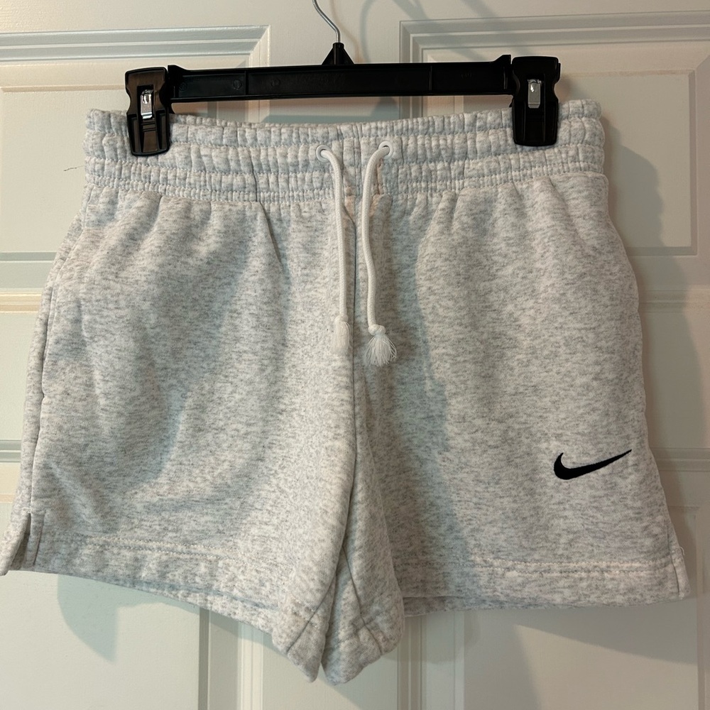 Nike Heather Gray Athletic Shorts with Black Swoosh